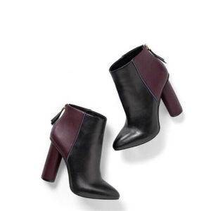 CAbi leather color block Bisset ankle boots size 10